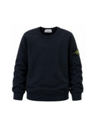 Felpa per bambino Stone Island Kids blu con applicazione sulla manica L2S166100001S0A20 V0020 STONE ISLAND KIDS 