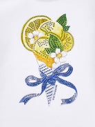 T-shirt per bambina Monnalisa bianca con stampa grafica sul davanti 19G620 7032 0099 MONNALISA KIDS 
