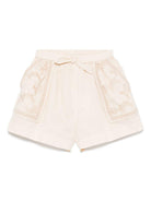 Shorts per bambina ZIMMERMANN Kids Lucky beige con decorazione con punto inglese 3865AS S252 ZIMMERMANN KIDS 