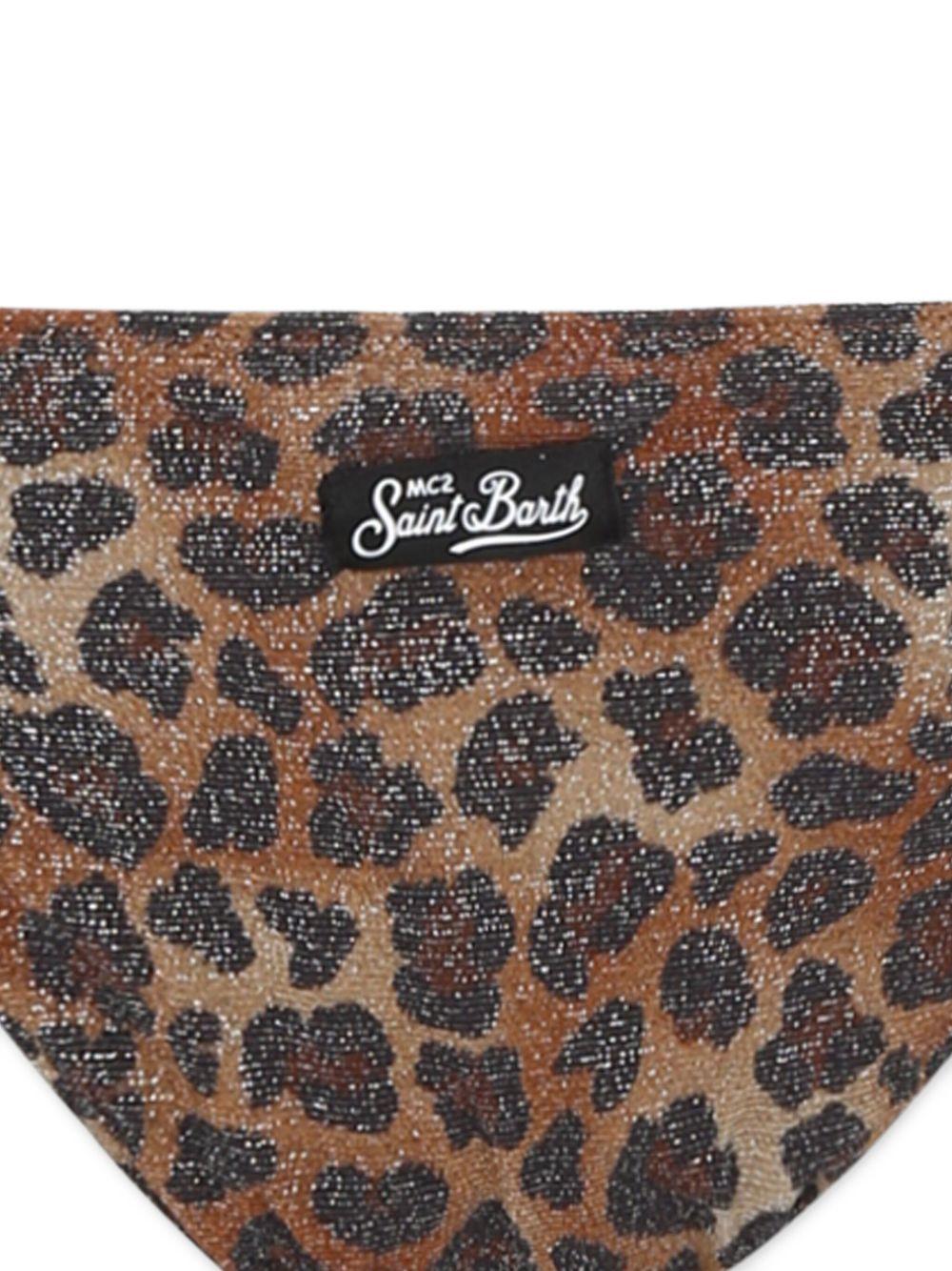 Set bikini per bambina MC2 Saint Barth Kids marrone con stampa leopardata ARY00002 01433H MC2 ST. BARTH KIDS 