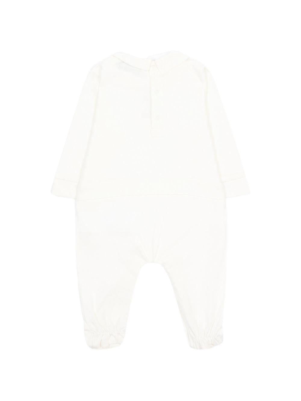 Tutina per neonati Moschino Kids bianca con colletto alla Peter Pan MOY06ZLAA23 10063 MOSCHINO KIDS 