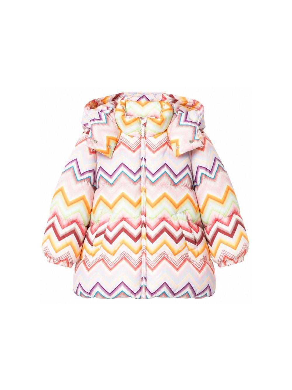 Piumino per bambina Missoni Kids multicolore con stampa a zigzag MZ2A10 N0443 999 MISSONI KIDS 