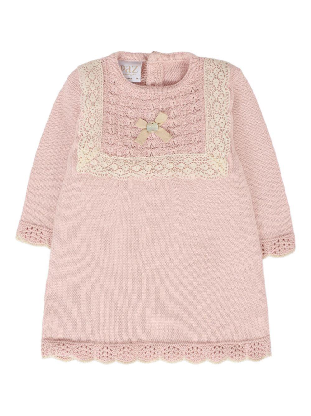 Abito per neonata Paz Rodrìguez rosa con ricamo 004-123112 3273 H94 PaZ RODRIGUEZ 