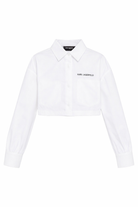 Camicia per bambina Karl Lagerfeld Kids bianca con tasca sul petto Z31117 10P KARL LAGERFELD KIDS 