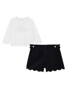 Set t-shirt e shorts per neonata Chloé Kids multicolore con logo ricamato C20719 N68 CHLOE' KIDS 