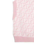Top in maglia junior per neonata Fendi Kids rosa con orlo dritto JFG200 AQUH F1R4T FENDI KIDS 