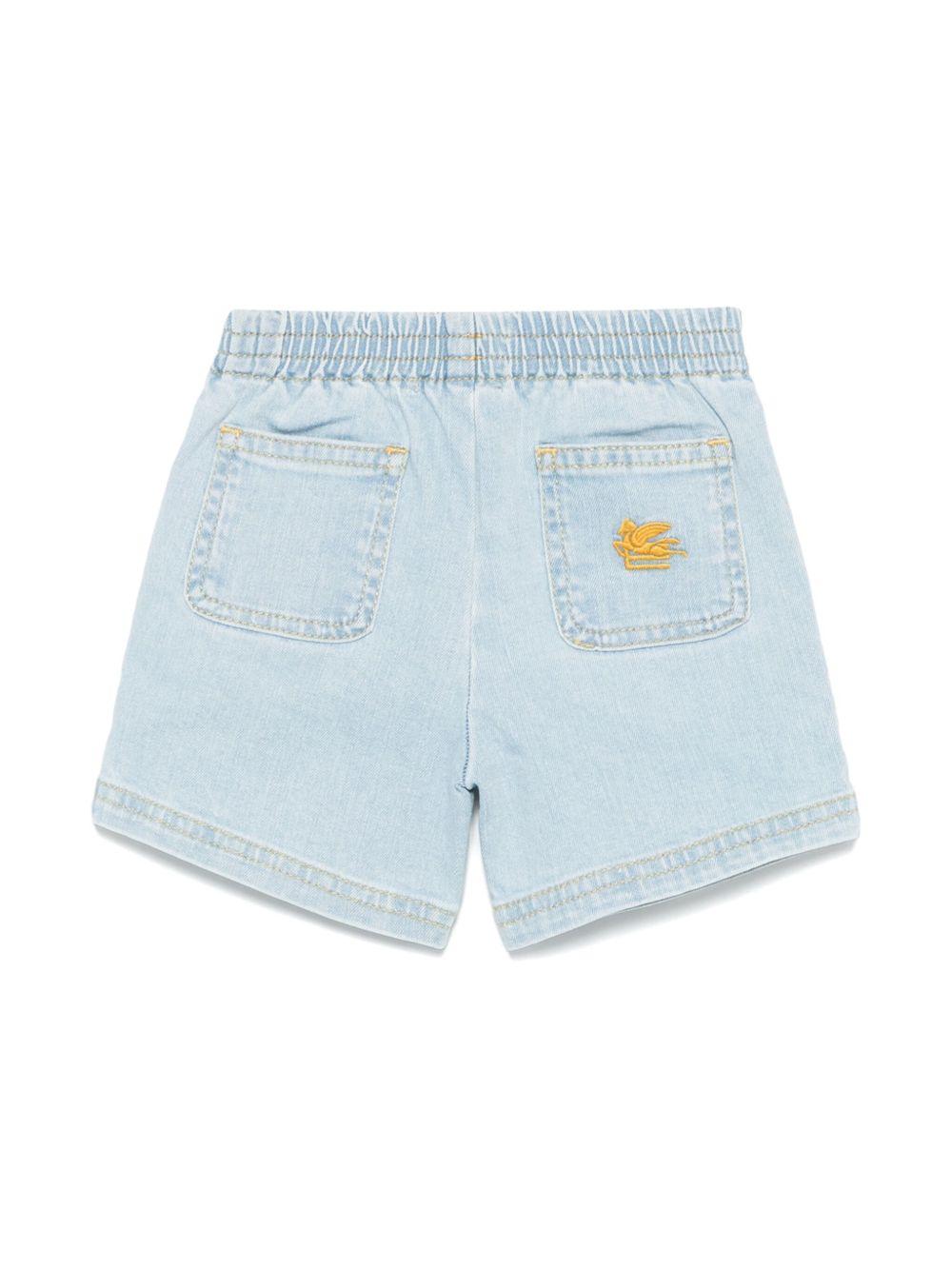 Shorts denim con motivo Pegaso per neonato ETRO KIDS azzurro con due tasche laterali GW6519 D0101 616 ETRO KIDS 