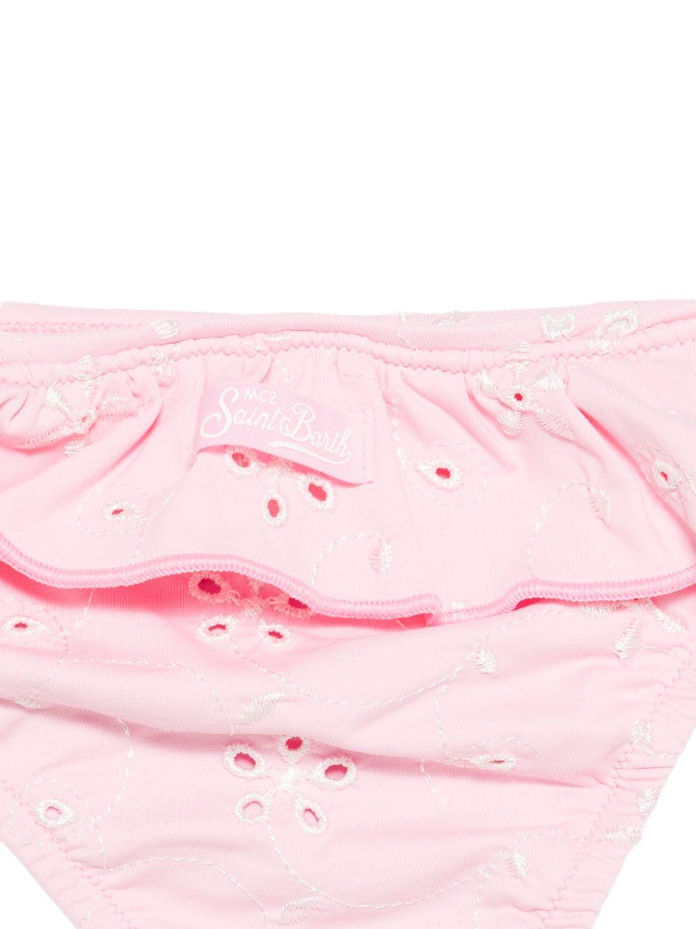 Costume da bagno per bambina MC2 Saint Barth Kids rosa in pizzo sangallo MELL001 02900L MC2 ST. BARTH KIDS 