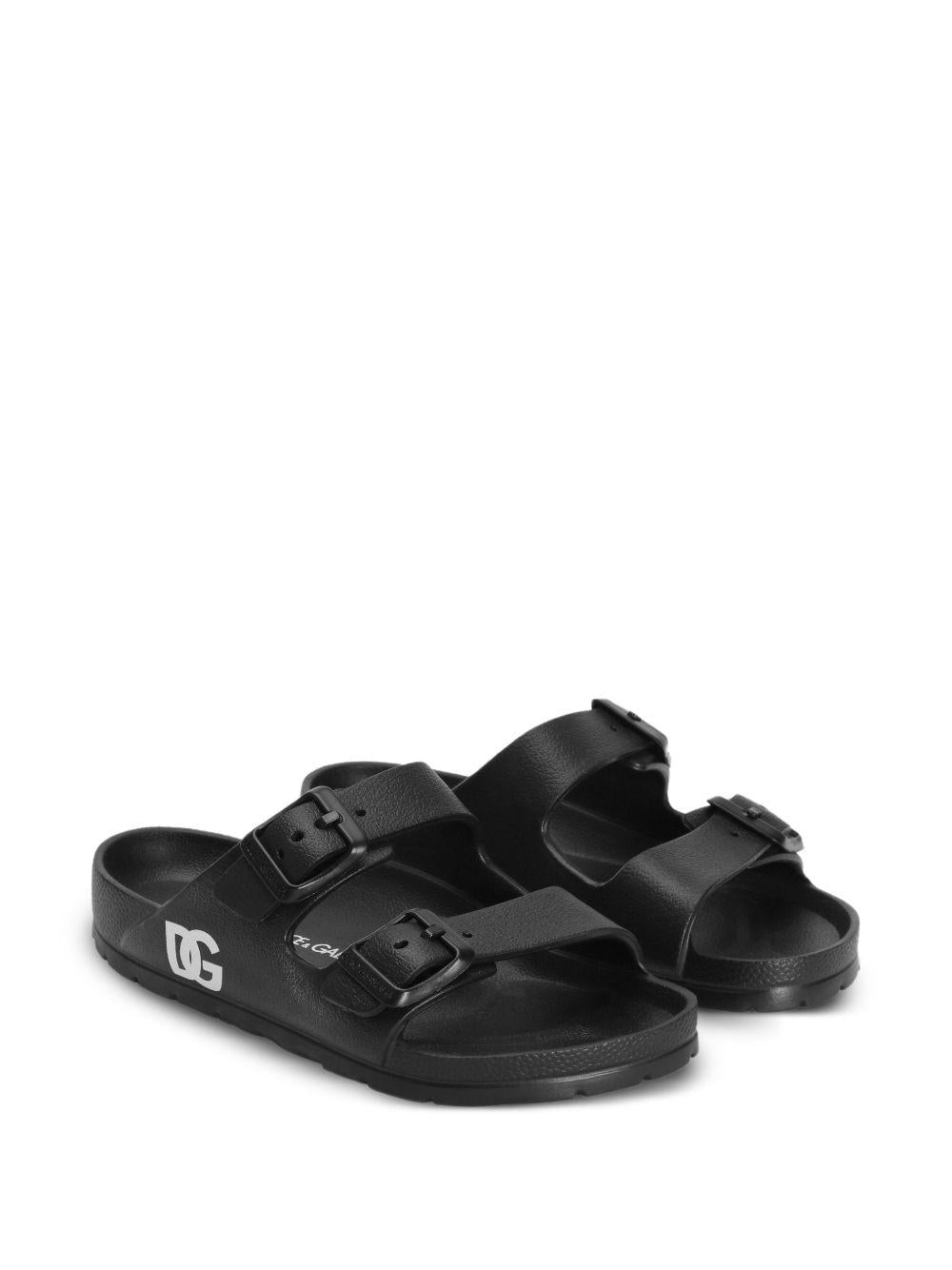 Sandali per bambini Dolce & Gabbana Kids neri con dettaglio logo DD0324 A5103 80999 DOLCE & GABBANA KIDS 