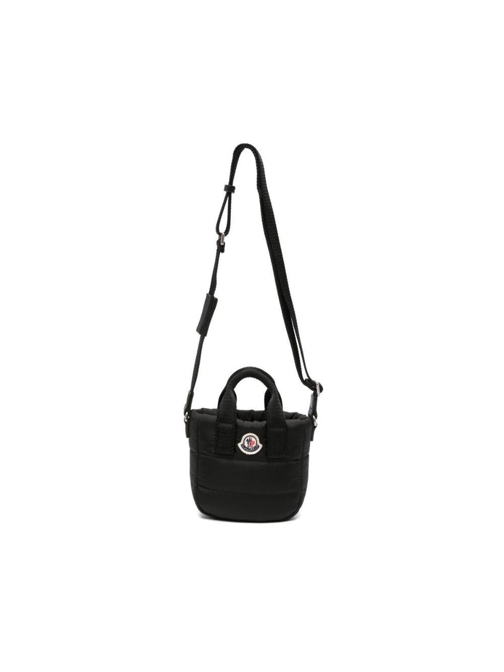 Borsa per bambina Moncler Enfant nera con patch logo sul davanti L29545L00001N0200 999 MONCLER KIDS 