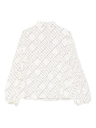 Camicia per bambina Elisabetta Franchi La Mia Bambina bianca con stampa geometrica EFCA2670VI040 0077 ElISABETTA FRANCHI 