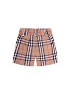 Shorts per neonati Burberry Kids beige con caratteristico motivo Vintage Check all-over 8121238 B9368 BURBERRY KIDS 