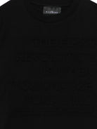 T-shirt per bambino John Richmond Junior nero con scritta in rilievo RBA25024TS BLACK JOHN RICHMOND JUNIOR 