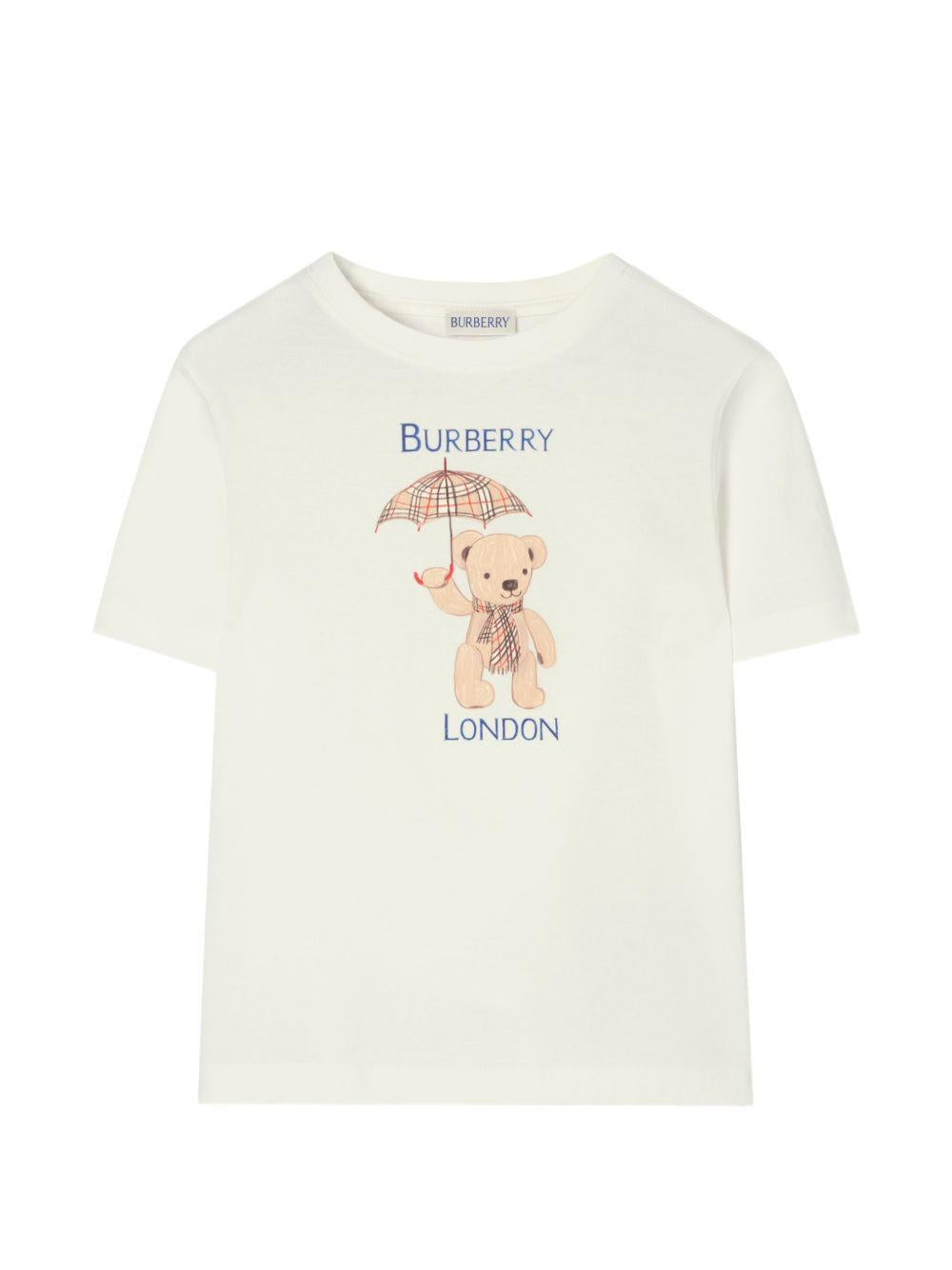 T-shirt per bambini Burberry Kids bianca con motivo London Bear 8127206 A2014 BURBERRY KIDS 