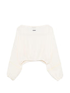 Felpa per bambina MSGM Kids bianca con design crop S6MSJGBL211 001 MSGM KIDS 