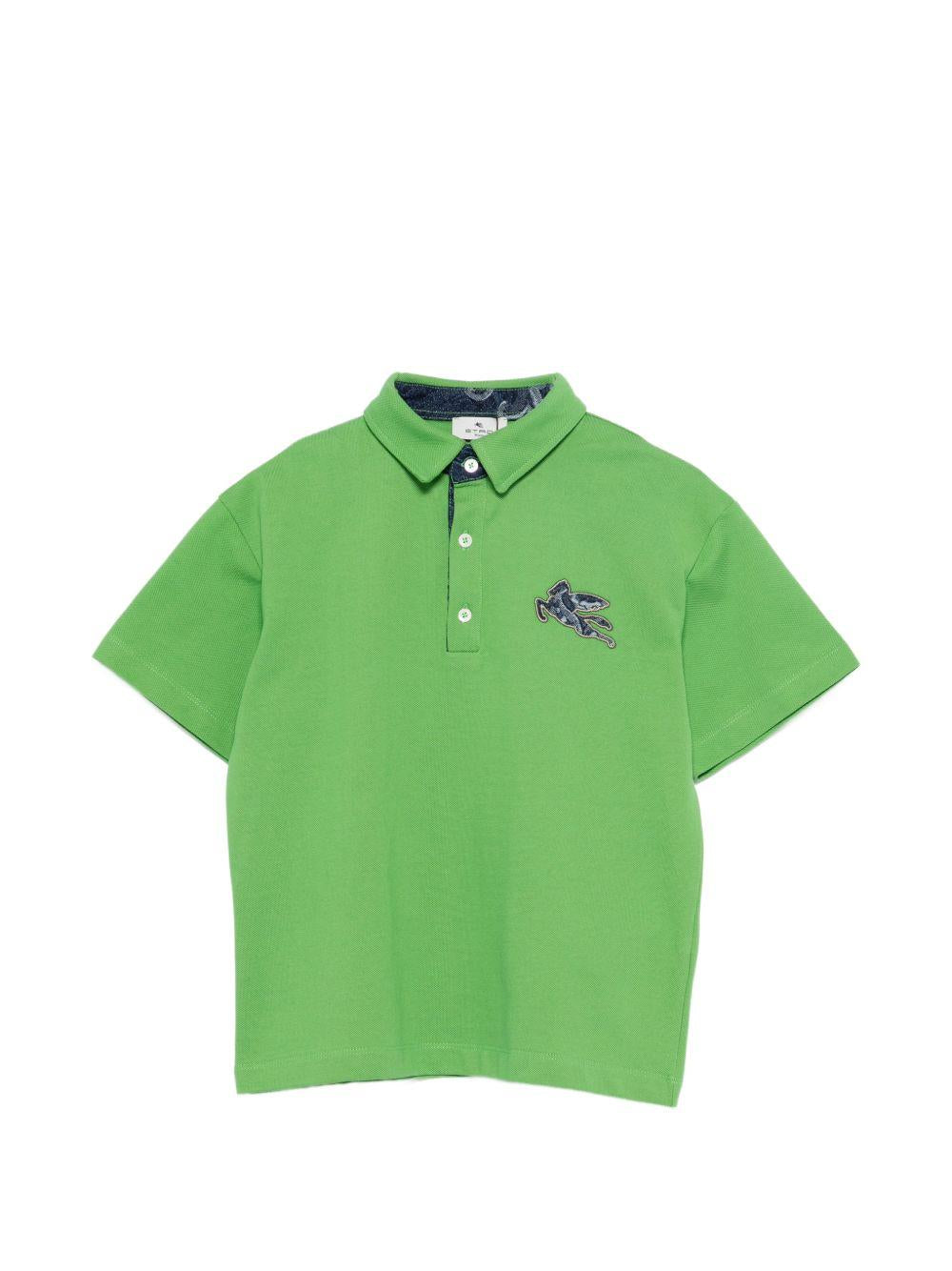 Polo per bambino Etro Kids verde con dettaglio sul petto GY8P01 Z0022 773 ETRO KIDS 