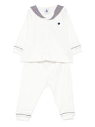 Completo t-shirt e pantaloni per neonato Petit Batea bianco con ricamo cuore A0DRK 01 PETIT BATEAU KIDS 