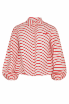 Blusa per bambina MSGM Kids con motivo a righe rosse S6MSJGSI178 MS004 MSGM KIDS 