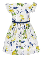 Abito per bambina Monnalisa bianco con stampa grafica all-over 11G920 7624 0099 MONNALISA KIDS 