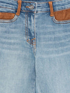 Jeans per bambina Ermanno Scervino Junior denim con applicazione fiori Z9G402 7015 062S ERMANNO SCERVINO KIDS 