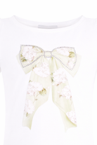 T-shirt per bambina Monnalisa bianca con stampa a fiori 71G602 7201 0001 MONNALISA KIDS 