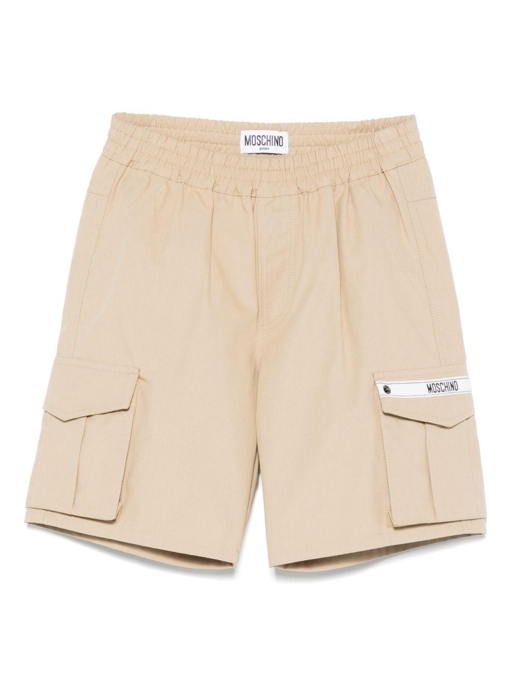 Cargo corti per neonato Moschino Kids beige con applicazione MUQ01EN0Z97 20366 MOSCHINO KIDS 