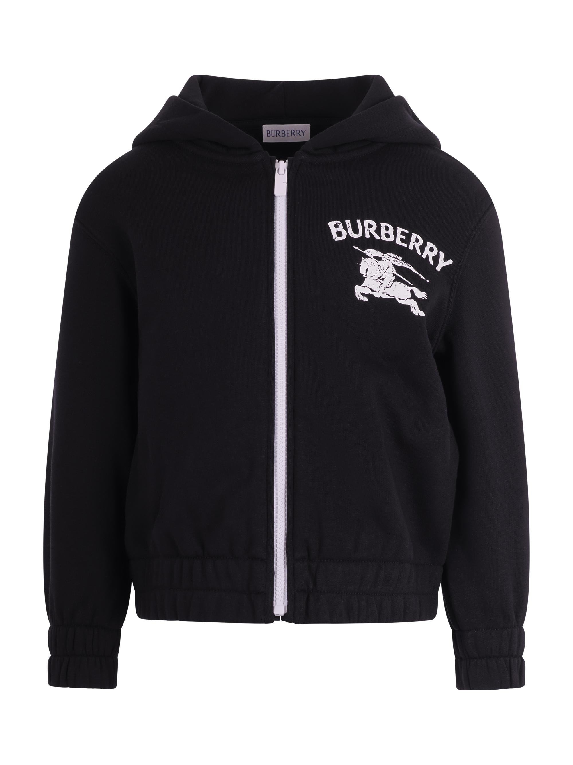 Felpa per bambino Burberry Kids nera con zip 8117347 A1189 BURBERRY KIDS 