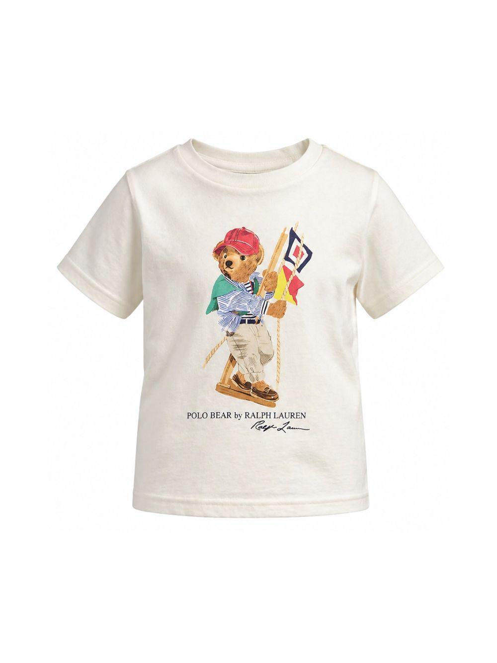 T-shirt per bambino Polo Ralph Lauren Kids bianca con stampa grafica Polo Bear 322A12428 002 Ralph Lauren kids 