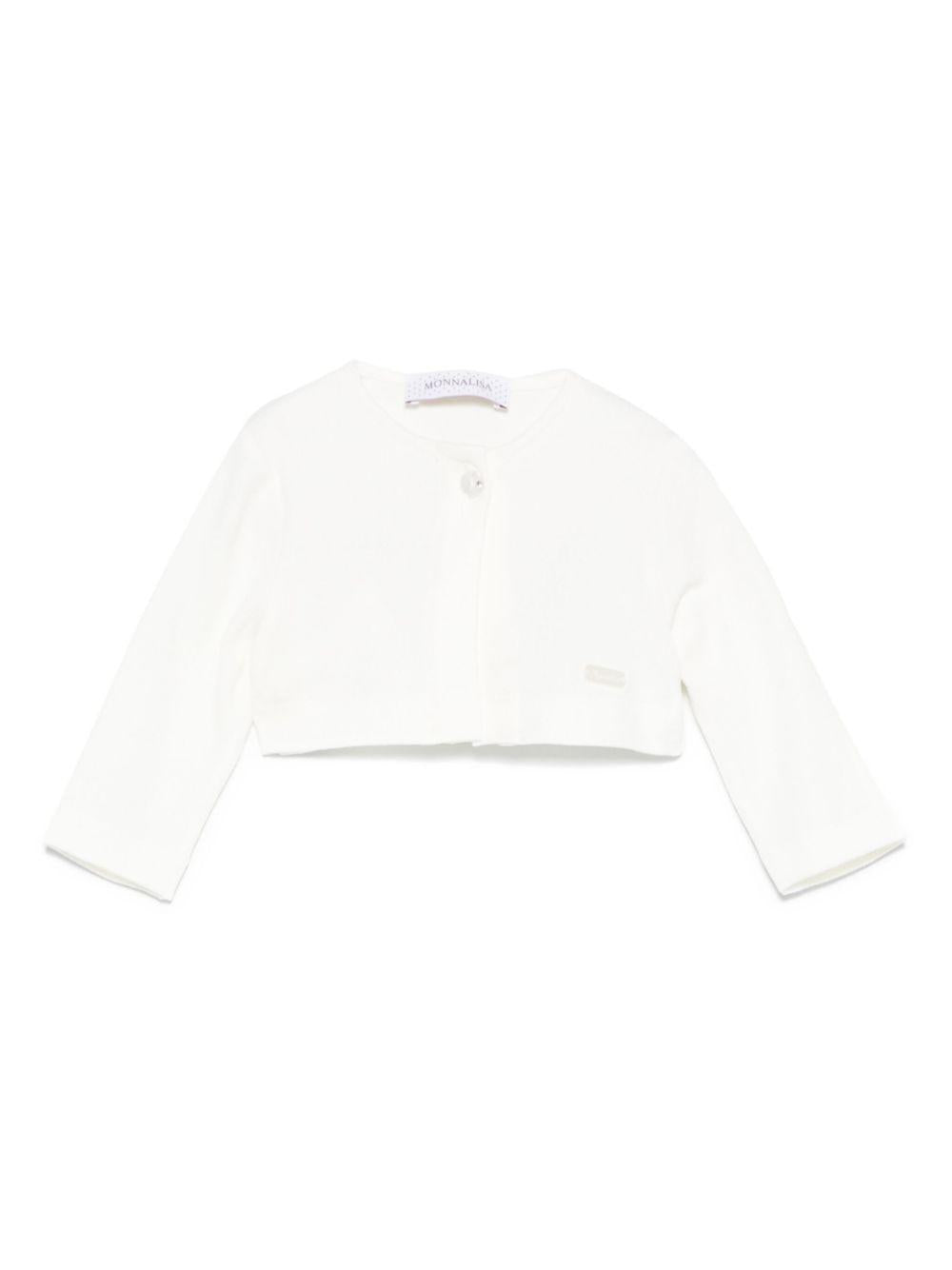 Cardigan per neonata Monnalisa bianco modello crop 73E801NP 5204 0001 MONNALISA 