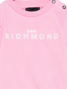 Felpa per neonata John Richmond Junior rosa con dettaglio logo RIP26036FE PINK BEGONIA JOHN RICHMOND KIDS 