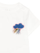 T-shirt per neonati Stella McCartney Kids bianca con dettaglio sul petto TZ8021 Z3772 101 STELLA McCARTNEY KIDS 