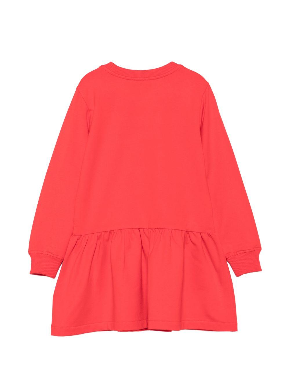 Abito per bambina Moschino Kids rosso con dettaglio Teddy Bear HAV0H7LDA63 50109 MOSCHINO KIDS 