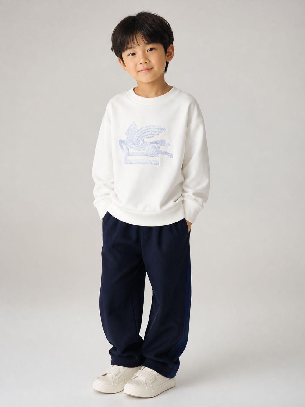 Felpa per bambino Etro Kids bianca con motivo Pegaso GZ4H10 Z3183 102 ETRO KIDS 