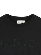 T-shirt per bambino Lanvin Enfant nero con logo ricamato N30321 09B LANVIN 
