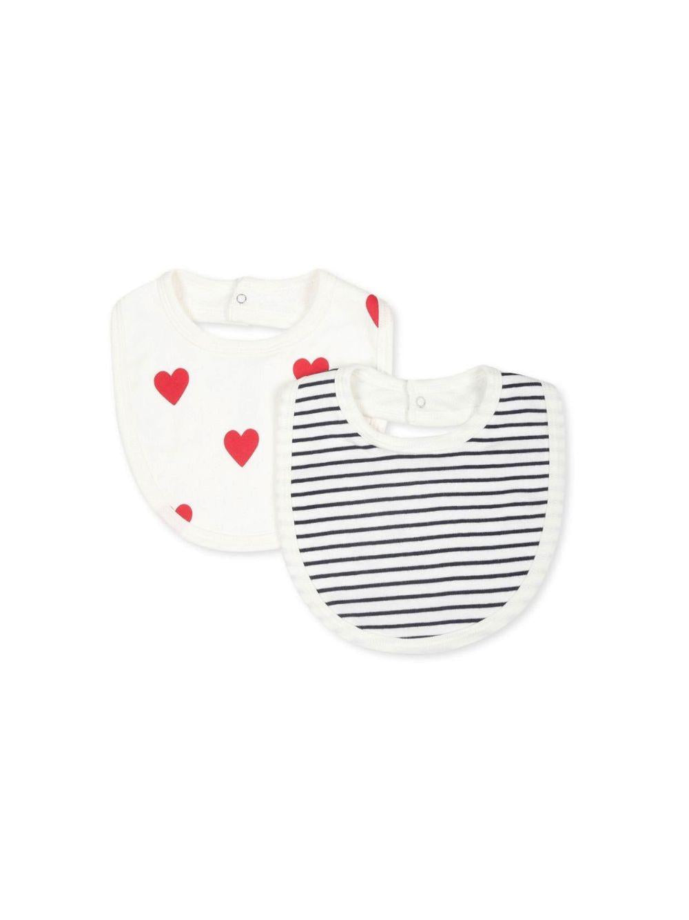 Set di due bavaglini per neonati Patit Bateau bianco con stampa grafica all-over A0ASH 03 PETIT BATEAU 