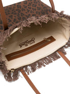 Borsa City Medium MC2 Saint Barth marrone animalier con frange CBMF001 00588L MC2 ST. BARTH KIDS 