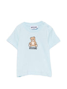 T-shirt per neonato Moschino Kids azzurra con motivo Teddy Bear M9M047LAA10 40304 MOSCHINO KIDS 