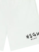 Shorts per bambino MSGM Kids bianco con coulisse e tasche S6MSJUBE018 001 MSGM KIDS 