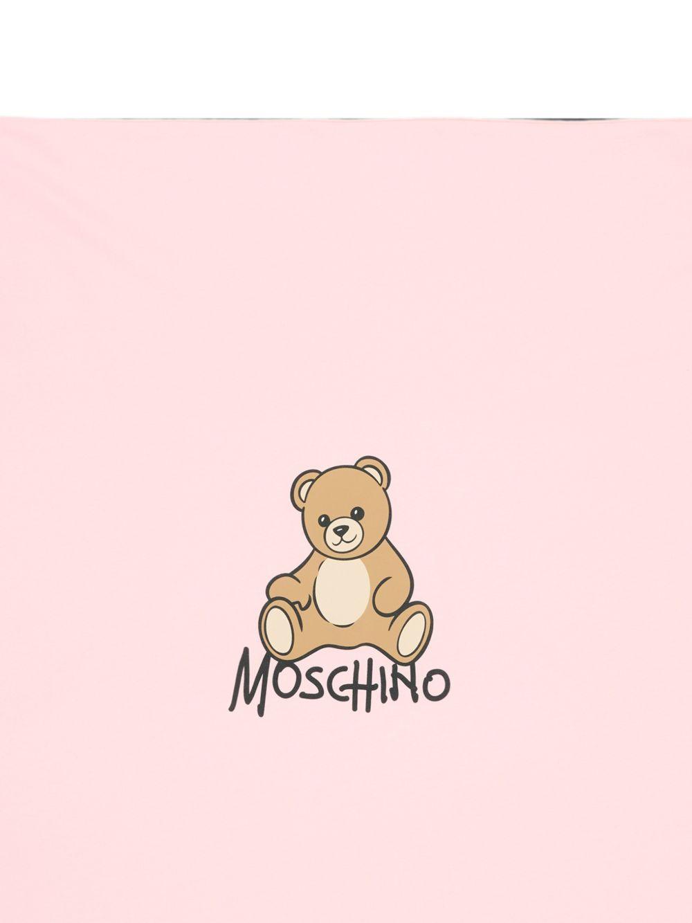 Coperta per neonata Moschino Kids rosa con dettaglio Teddy Bear MTB00FLCA40 50209 MOSCHINO KIDS 