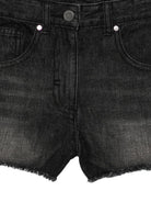 Shorts per bambina Stella McCartney Kids nero con bordi sfrangiati TY6D69 Z3543 930 STELLA McCARTNEY KIDS 