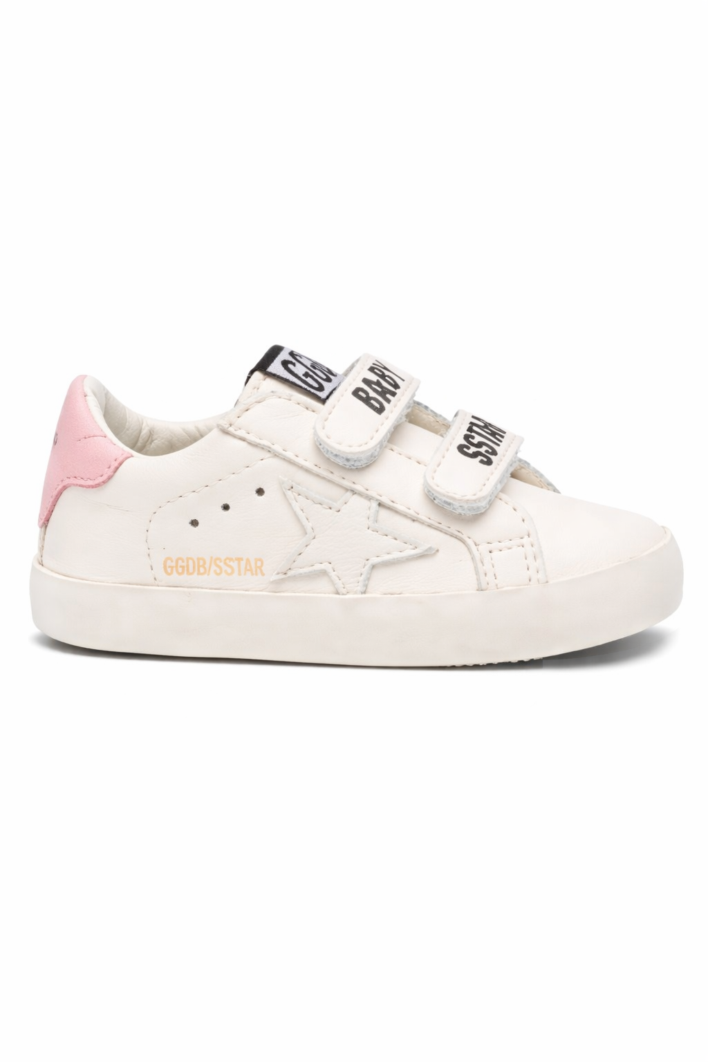 Sneakers per neonati Golden Goose Kids bianche con dettaglio tallone rosa F00534F007129 11410 GOLDEN GOOSE KIDS 