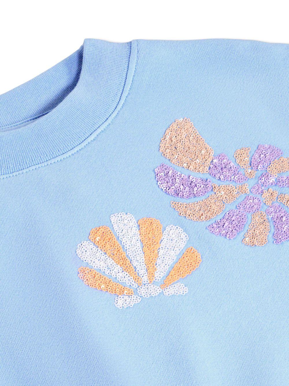 Felpa Marge per bambina Molo azzurra con decorazione con paillettes 2S26J210 5637 MOLO KIDS 