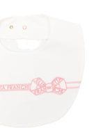 Bavaglino per neonata Elisabetta Franchi La Mia Bambina bianco con fiocco ENBA0660JF054 0285 ElISABETTA FRANCHI KIDS 