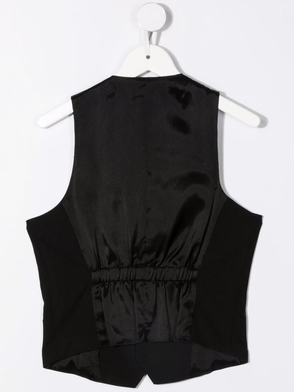 Gilet monopetto per bambino Emporio Armani Kids nero con finiture in raso 6H4GJD 4N3FZ 0999 EMPORIO ARMANI KIDS 