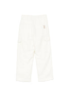Pantaloni per bambino Eleventy Kids bianchi con patch con logo sul retro EZ6H90 I0233 101 ELEVENTY KIDS 