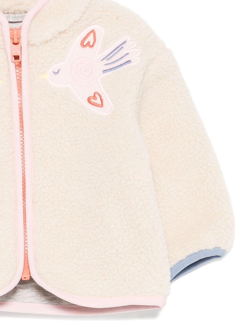Giacca per neonata Stella McCartney Kids beige con ricamo uccellini TX2057 Z0506 183 STELLA McCARTNEY KIDS 