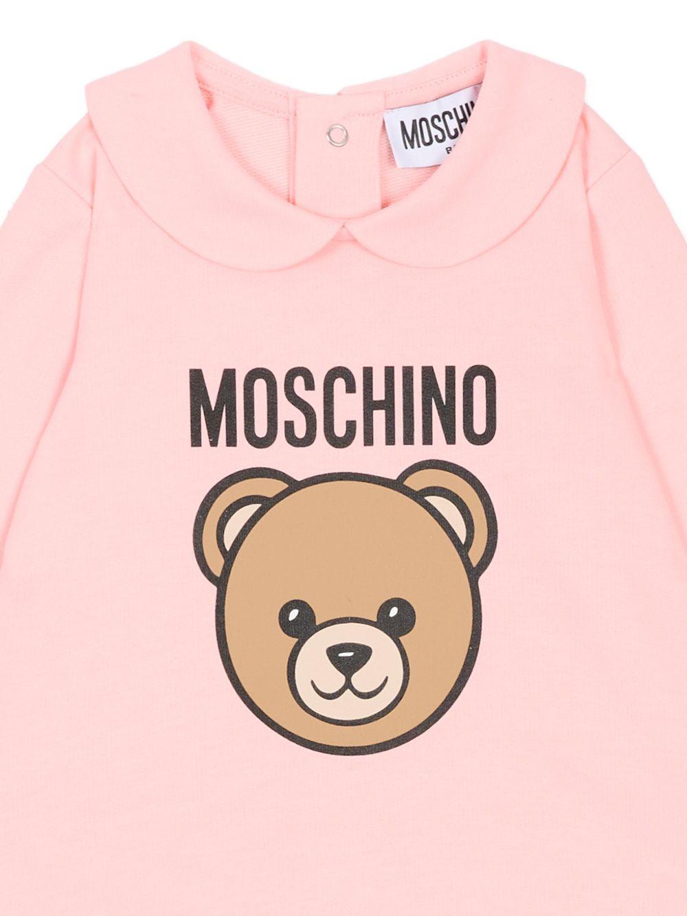 Tutina per neonato Moschino Kids rosa con stampa Teddy Bear MUY098LCA19 50209 MOSCHINO KIDS 