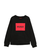 Felpa per bambino Hugo Boss nera con dettaglio logo G01184 09B Hugo KIDS 