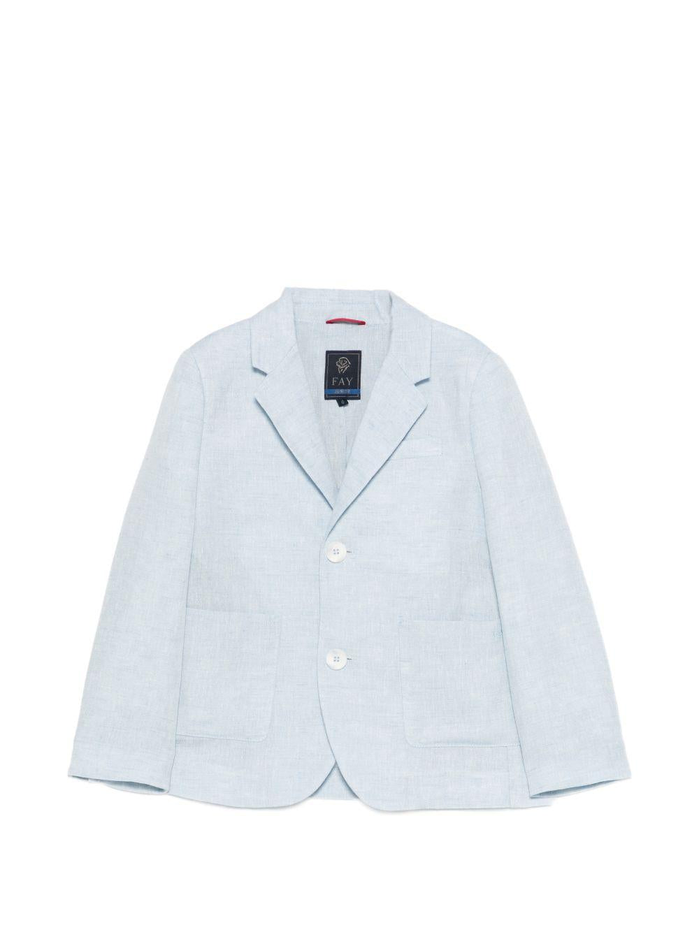 Blazer per bambino Fay Kids azzurro con revers classici FY2Q34 I0318 607 FAY KIDS 