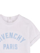 T-shirt per neonato Givenchy Kids bianca con ricamo logo H31230 10P GIVENCHY KIDS 